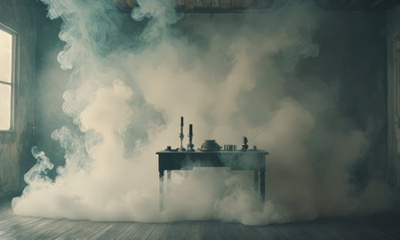 Hookah in a dark room with smoke. 3d renderingの素材