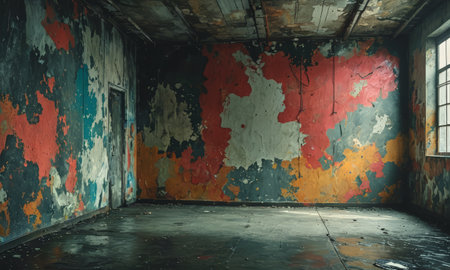 Interior of an old abandoned factory building. Conceptual image.の素材