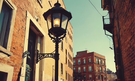 Lantern in the old town of Boston, Massachusetts, USA.の素材