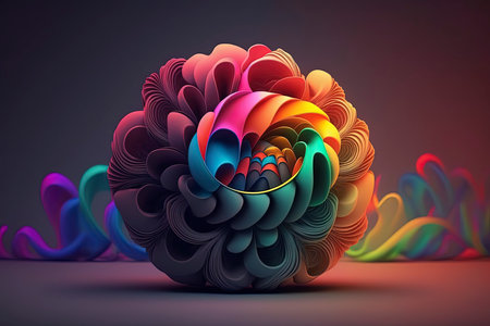 3d render, abstract background with colorful fractal, computer generated illustrationの素材