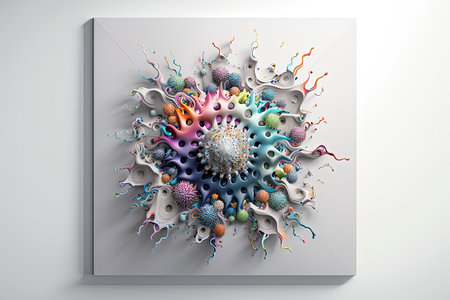 Coronavirus 2019-nCoV. Abstract 3d illustrationの素材