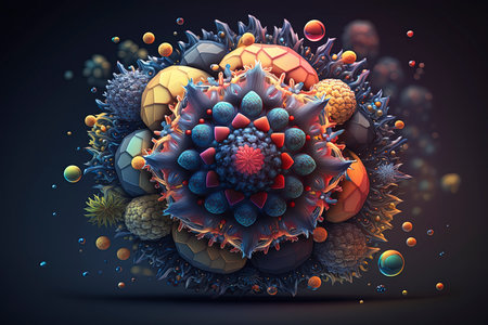 3d illustration of abstract fractal composition,digital art works.の素材