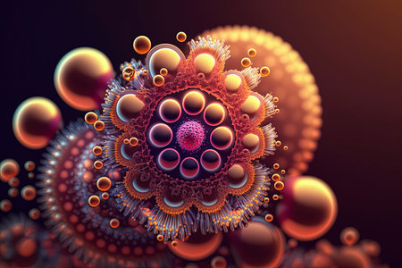 3D surreal illustration. Sacred geometry. Mysterious psychedelic relaxation pattern. Fractal abstract texture. Digital artwork graphic astrology magicの素材