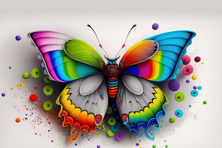 Colorful butterfly on abstract background. Vector illustration. Eps 10.の素材