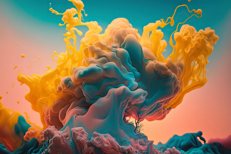 Colorful ink in water. Abstract background. 3D rendering.の素材