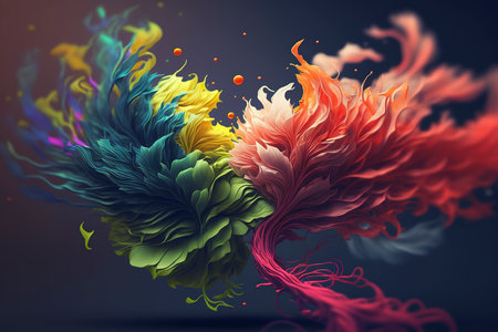 Abstract background with color splashes. 3d rendering, 3d illustration.の素材