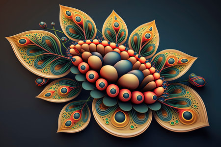 3D illustrationrative ornament in the form of a flower.の素材