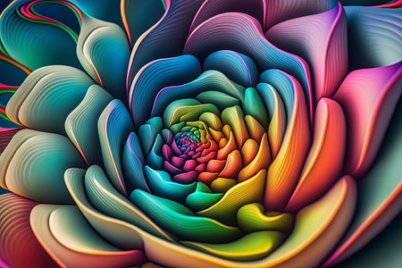 3D surreal illustration. Sacred geometry. Mysterious psychedelic relaxation pattern. Fractal abstract texture. Digital artwork graphic astrology magicの素材