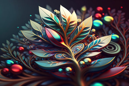 Abstract fractal. Fractal art background for creative design. Decoration for wallpaper, desktop, poster, cover booklet. Print for clothes, t-shirt. Creative illustration for designの素材