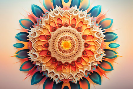 Fractal mandala. Psychedelic pattern in the form of a flower.の素材