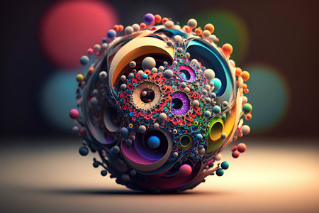 3d illustration of abstract geometric composition,digital artwork for creative graphic designの素材