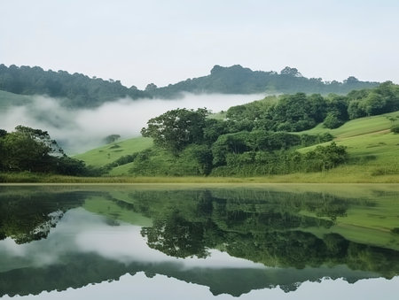 Landscape view of Mae Puem National Park, Chiang Rai, Thailandの素材