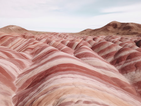 Colorful sandstone formations in Zabriskie Point, Arizonaの素材