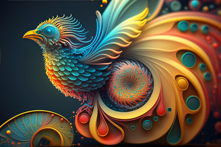 3D illustration of abstract fractal composition,digital art works.の素材