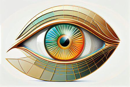 Eye with iris. Vector illustration of human eye with iris.の素材