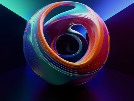 3D illustration of abstract geometric composition,digital artwork for creative graphic design.の素材