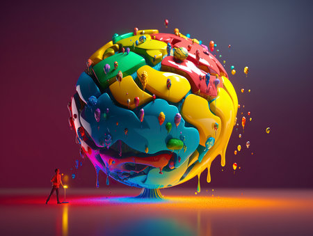 3d render of people around a world globe. Global communication conceptの素材