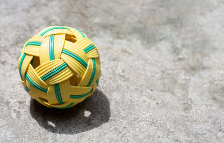Sepak Takraw ball on outdoor courts with copy space, Thailand national sport.の写真素材