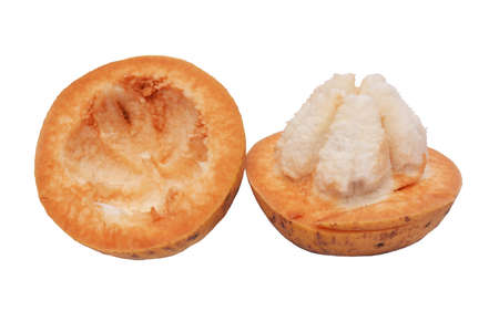 Santol fruit on white background, Thai fruite.