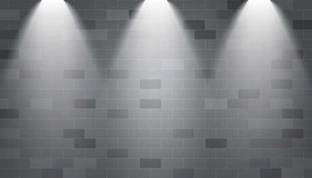 Background spotlight illuminated on a brick wall,Vector.のイラスト素材