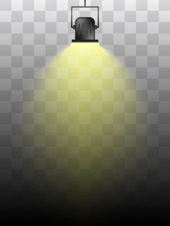 Vector bright yellow spotlight isolated on a transparent background.のイラスト素材