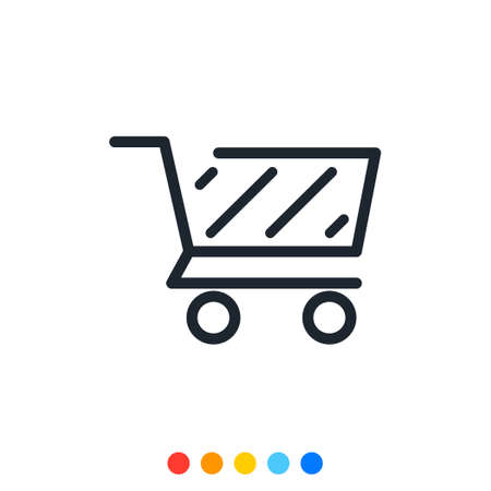 Shopping cart icon,Outline shopping cart icon.のイラスト素材