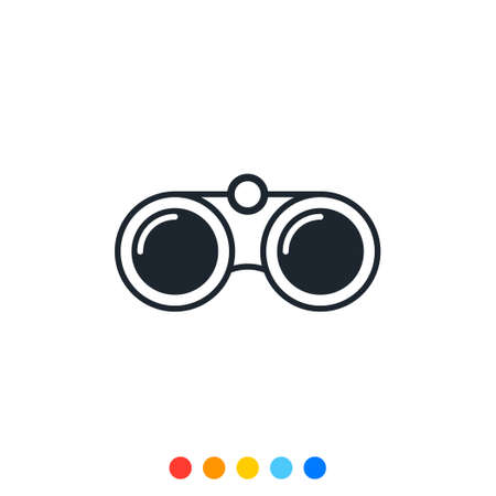 Simple binocular icon,Vector and Illustration.のイラスト素材