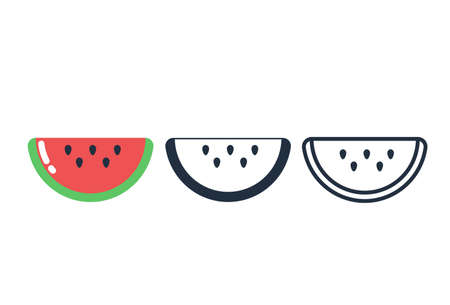 Cute watermelon icon,Vector and Illustration.のイラスト素材