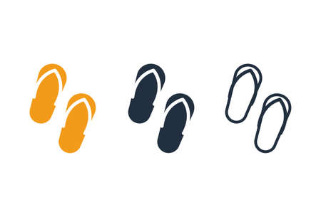 Set of slipper icon,Vector and Illustration.のイラスト素材