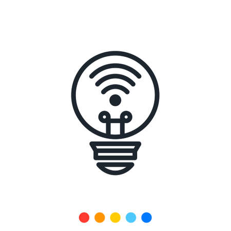 Smart light bulb icon,Vector and Illustration.のイラスト素材