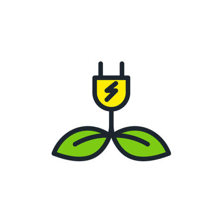 Natural power electric plug icon,Vector.のイラスト素材