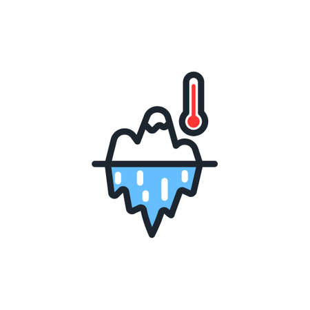 Iceberg icon that is melting because of global warming,Vectorのイラスト素材