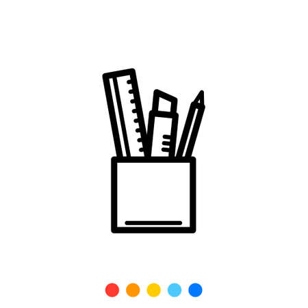 Office equipment icon,Stationery icon,Vector and Illustration.のイラスト素材