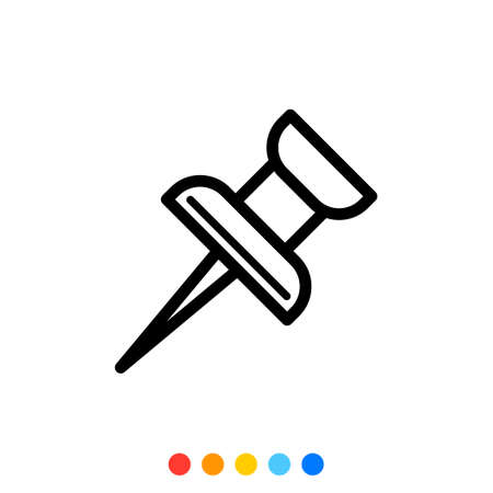 Paper pin icon,Vector and Illustration.のイラスト素材
