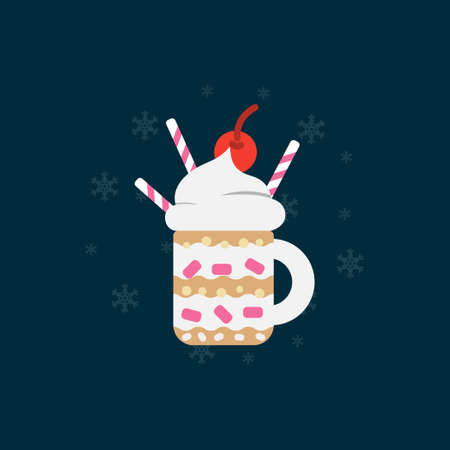 Dessert cake flat design elements,Icon,Vector,Illustration.のイラスト素材