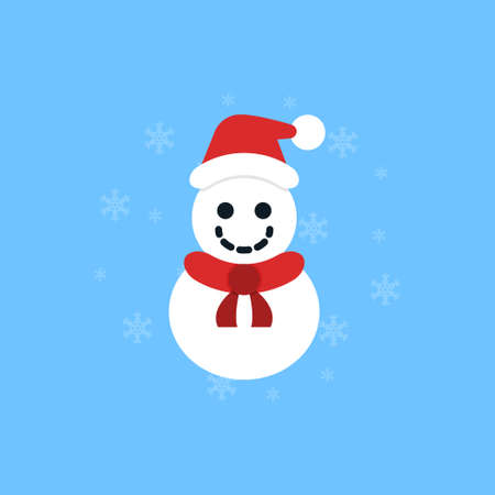 Cute snowman flat design elements,Icon,Vector,Illustration.のイラスト素材
