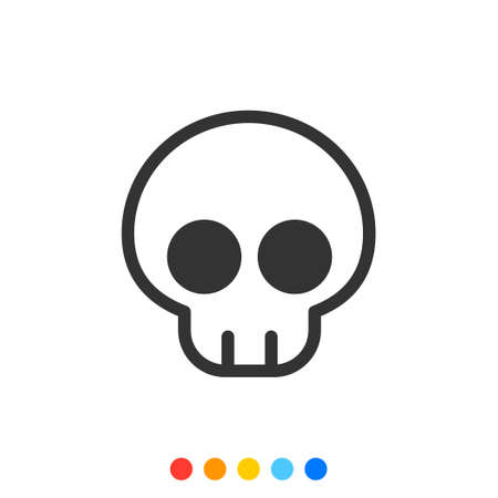 Cute skull icon,Vector and Illustration.のイラスト素材