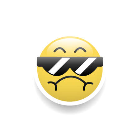 Cool emoticon icon,Vector and Illustration.のイラスト素材