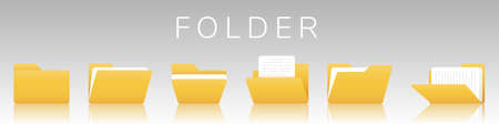 Set of Folder design elements,Folder icon,Vector and Illustration.のイラスト素材