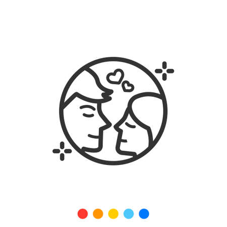 Flat design elements of Couple,Vector and Illustration.のイラスト素材