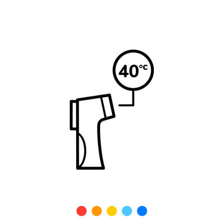 Digital infrared thermometer flat design element,Icon,Vector and Illustration.のイラスト素材