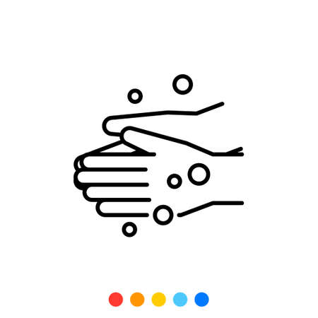 Washing hands flat design element ,Icon,Vector and Illustration.のイラスト素材