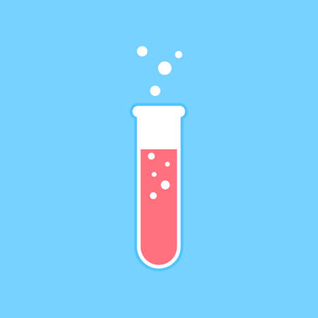 Test tube containing the chemical flat design element,Icon,Vector and Illustration.のイラスト素材