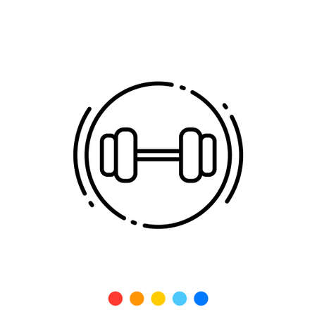 Outline dumbbell icon,Vector and Illustration.のイラスト素材