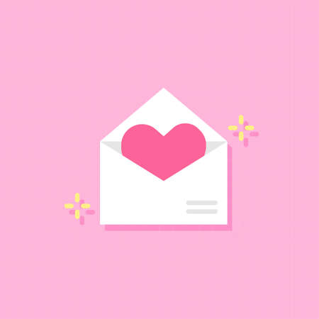 Love letter flat design element,Vector and Illustration.のイラスト素材
