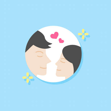 Flat design elements of Couple,Vector and Illustration.のイラスト素材