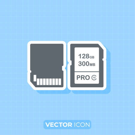 Memory card icon,Flat design element.のイラスト素材