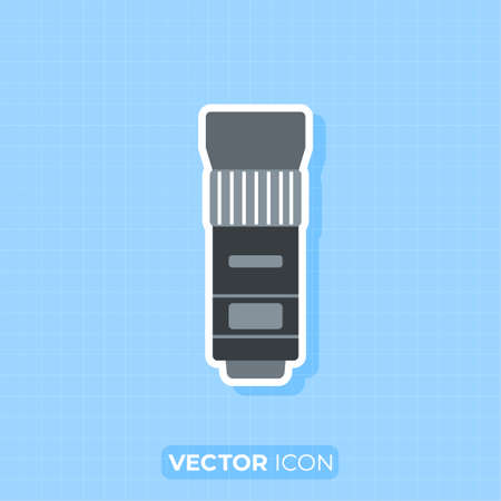 Camera lens icon,Zoom lens,Flat design element.のイラスト素材