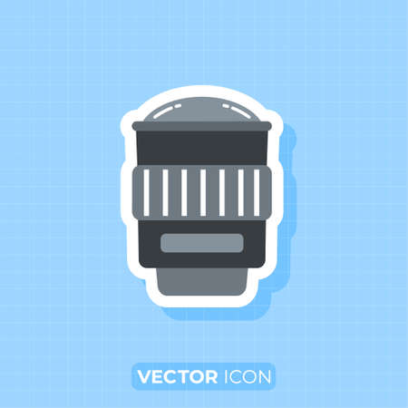 Camera lens icon,Fish eye lens,Flat design lement.のイラスト素材