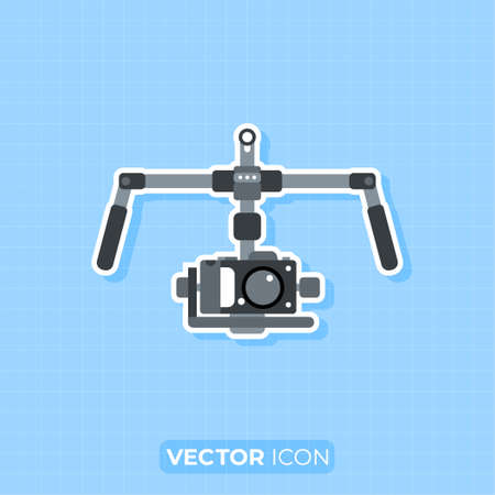 Handheld Steadicam Camera Stabilizer icon,Flat design element.のイラスト素材